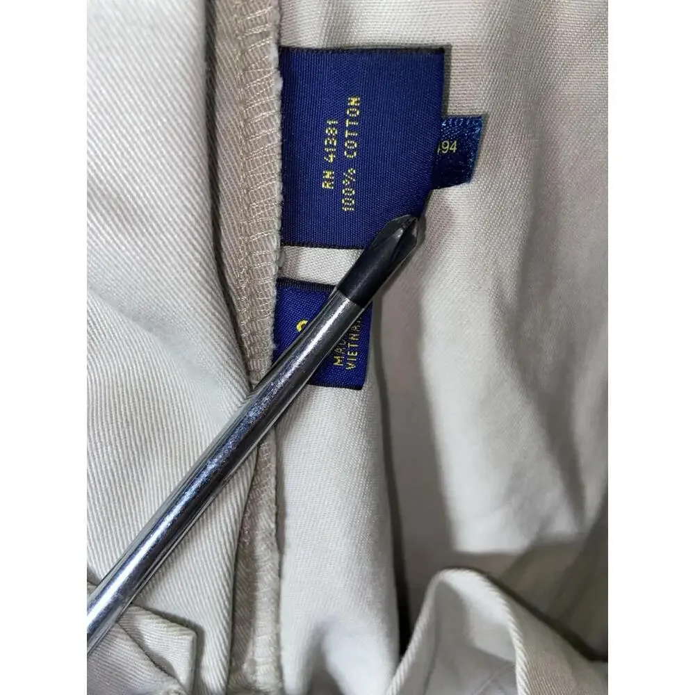 Polo Ralph Lauren Classic Fit 100 cotton khaki tan shorts mens size 38 9” Inseam - Picture 11 of 12